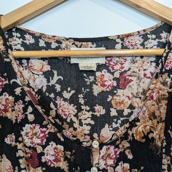 Denim and Supply Ralph Lauren Dress Size 6 Floral Flutter Sleeve Hi-Low hem - Picture 9 of 16